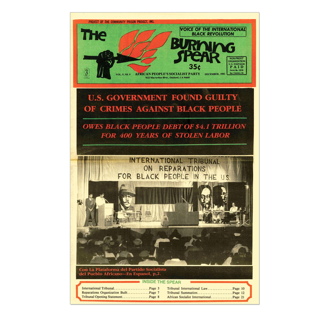 1982 Reparations Tribunal Spear Cover Poster